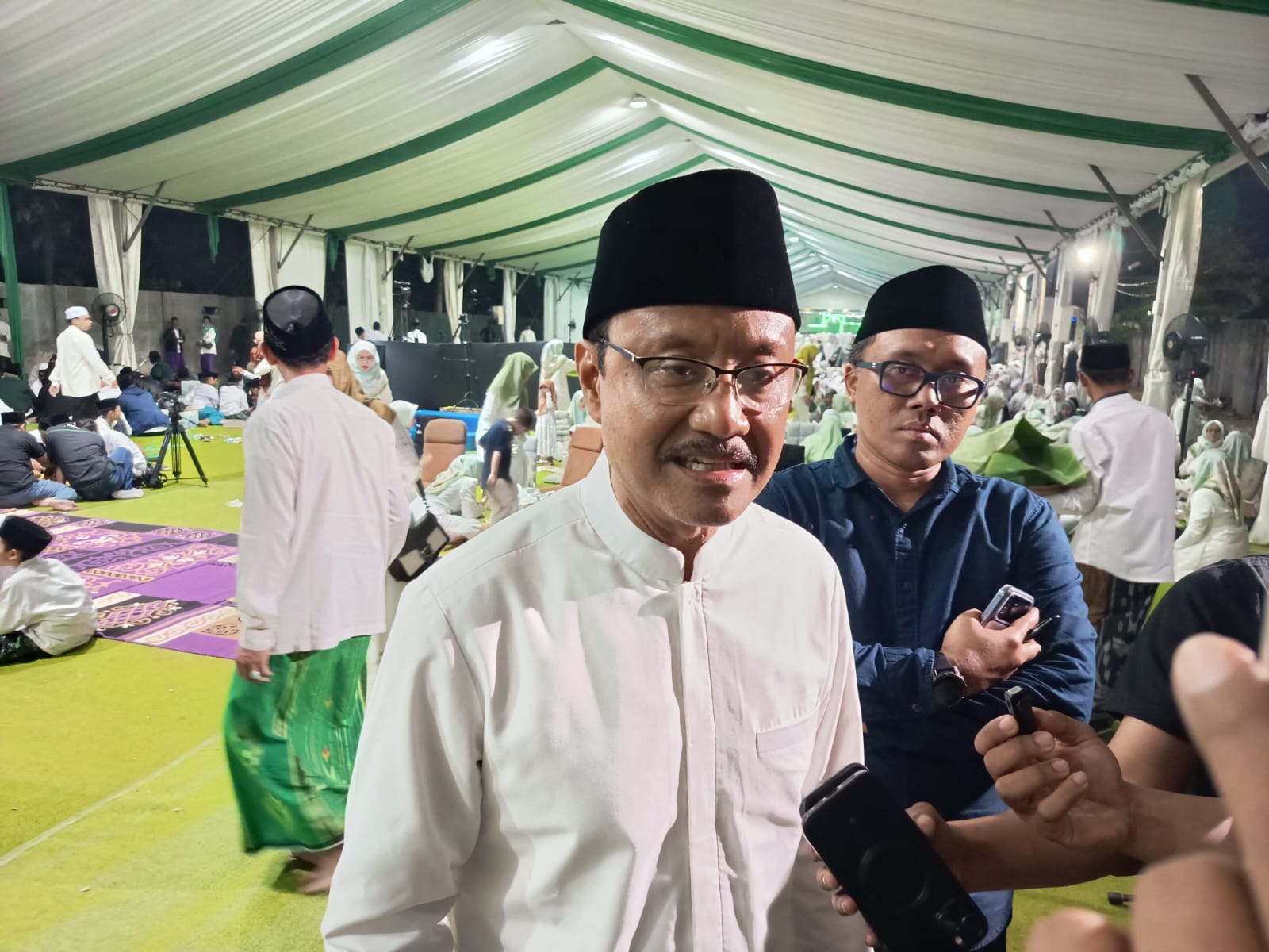 Sekjen PBNU Saifullah Yusuf atau Gus Ipul usai menghadiri Istighosah Akbar Pra-Muktamar ke-35 NU di Tambakberas, Jombang