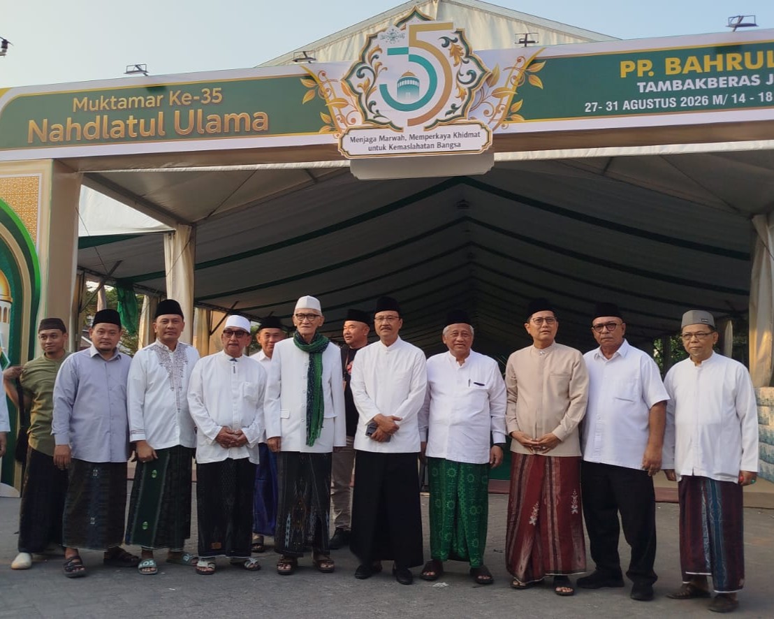 Rais Aam PBNU KH Miftachul Ahyar saat meninjau kesiapan lokasi Muktamar di Pondok Pesantren Bahrul Ulum Tambakberas 